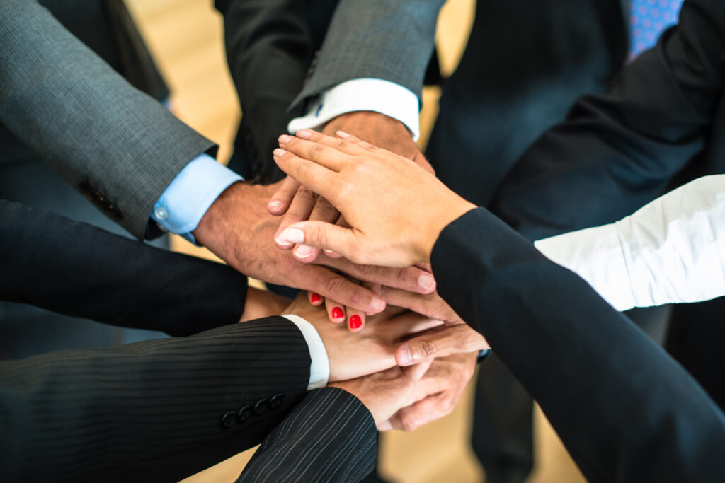 teamwork stack of hands